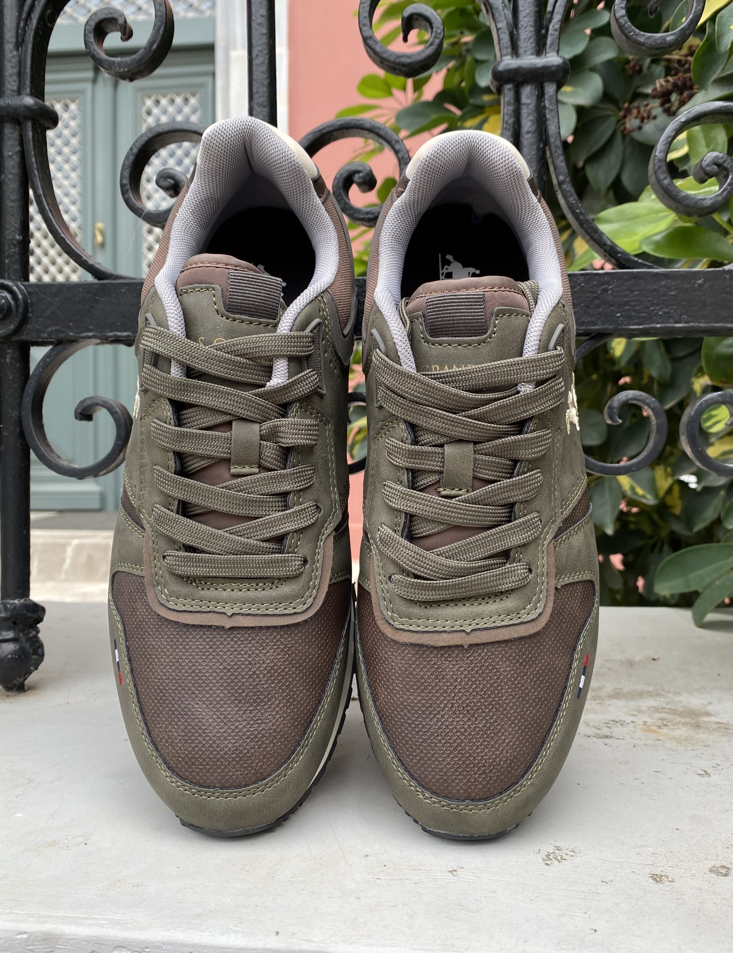 US Grand Polo ανδρικά χακί-καφέ sneakers με διχρωμία GPM523100 φωτογραφία